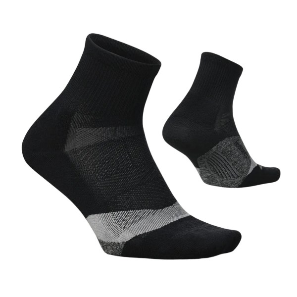 Feetures Elite Light Cushion Quarter Running Socks - Black