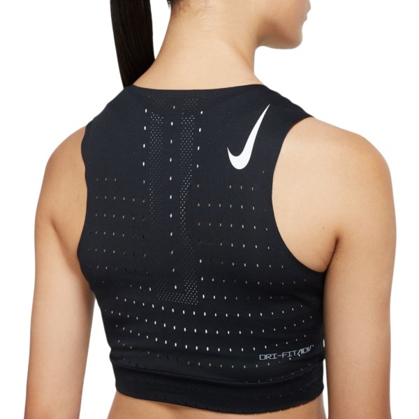 Nike Aeroswift Womens Crop Running Singlet - Black/White