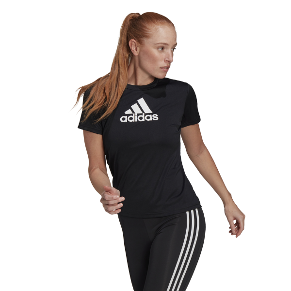 Adidas Designed 2 Move Logo Womens Training T-Shirt - Black/White
