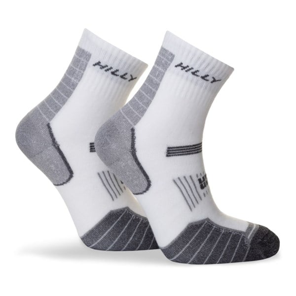 Hilly Twin Skin Anklet - Anti-Blister Running Socks - White/Grey