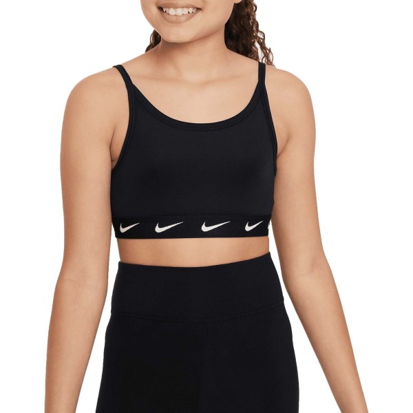 Nike One Dri-Fit Kids Girls Sports Bra - Black/White