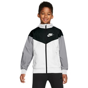 Nike Sportswear Windrunner Kids Running Jacket - White/Black/Wolf Grey