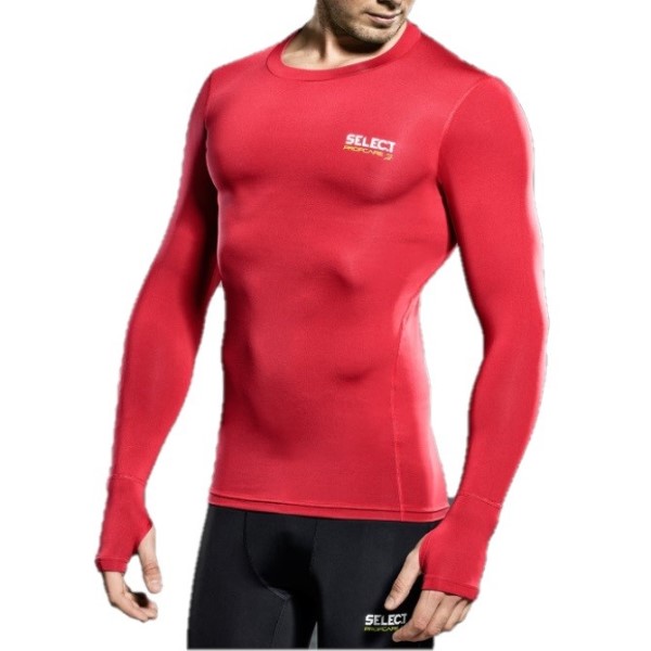 Select Profcare Mens Long Sleeve Compression Top - Red