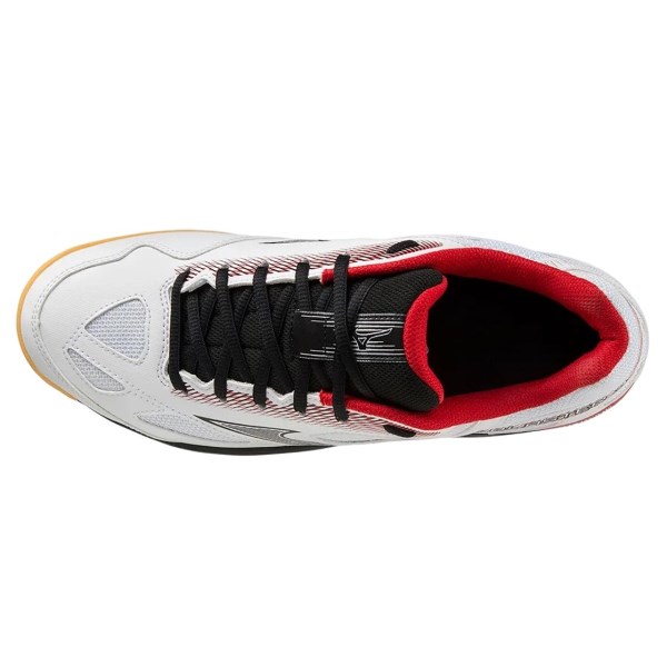 Mizuno Sky Blaster 3 - Unisex Badminton Shoes - White/Black/High Risk Red