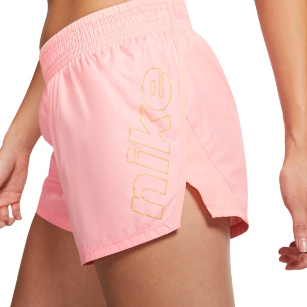Nike 10K Glam Graphic Womens Running Shorts - Pink/Metallic Gold