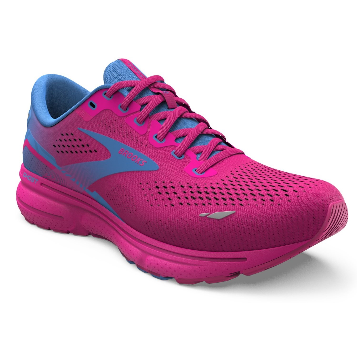 Brooks Ghost 15 - Womens Running Shoes - Pink Glow/Blue/Fuchsia ...