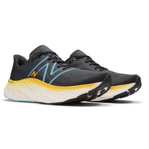 New Balance Fresh Foam More v4 - Mens Running Shoes - Black/Coastal Blue/Ginger Lemon