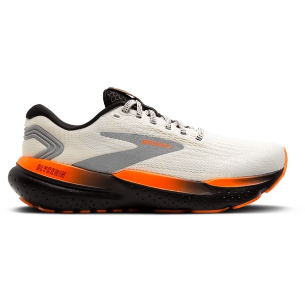 Brooks Glycerin 21 - Mens Running Shoes - Ecru/Orange/Black