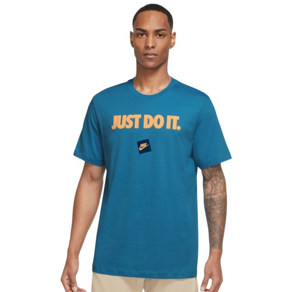 Nike Sportswear Just Do It Mens T-Shirt - Dutch Blue/Orange Chalk