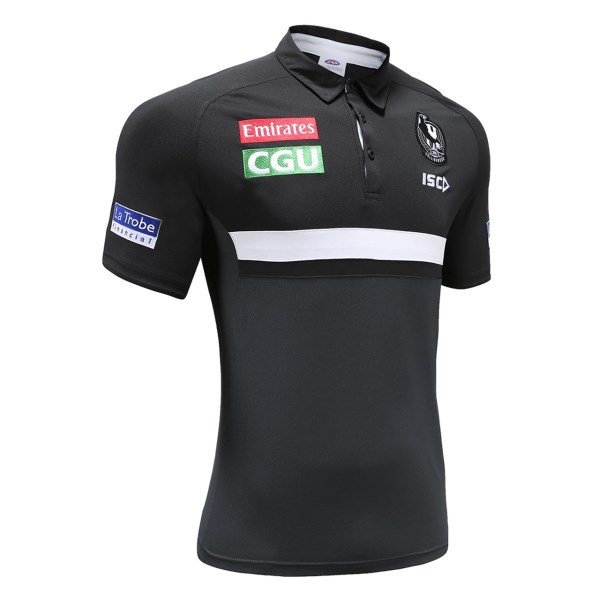 ISC Collingwood Magpies Mens Performance Polo Shirt 2020 - Black