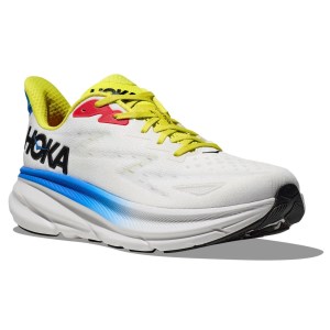 Hoka Clifton 9 - Mens Running Shoes - Blanc De Blanc/Virtual Blue