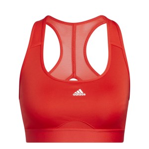 Adidas Powerreact Medium Support Womens Sports Bra - Vivid Red