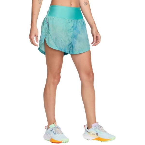 Nike Repel Mid-Rise 3 Inch Brief-Lined Womens Trail Running Shorts - Green Frost