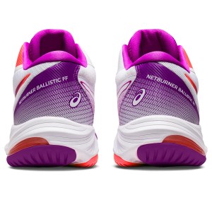Asics Netburner Ballistic FF MT 3 - Womens Netball Shoes - White/Flash Coral