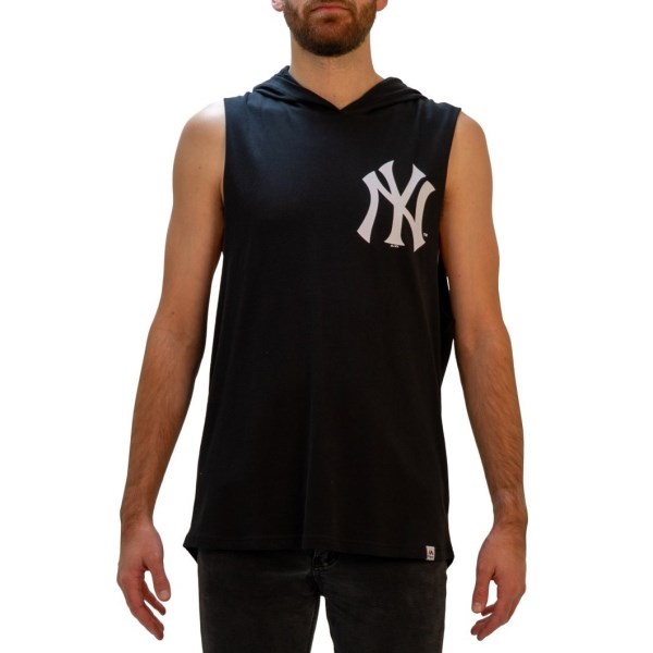 Majestic New York Yankees Vincennes Mens Baseball Muscle Hoodie - Black
