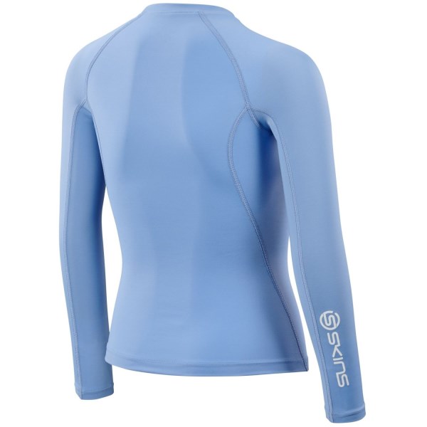 Skins Series-1 Youth Kids Compression Long Sleeve Top - Sky Blue