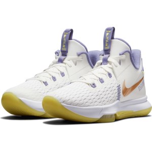 Nike Lebron Witness V - Mens Basketball Shoes - Summit White/Light Zitron/Metallic Bronze