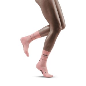CEP Reflective Mid Cut Running Socks - Pink