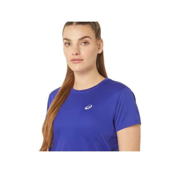Asics Silver Womens Short Sleeve Running T-Shirt - Eggplant
