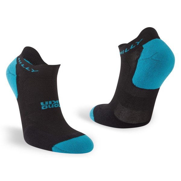 Hilly Tempo Socklet Womens Running Socks - Twin Pack - White/Black/Peacock