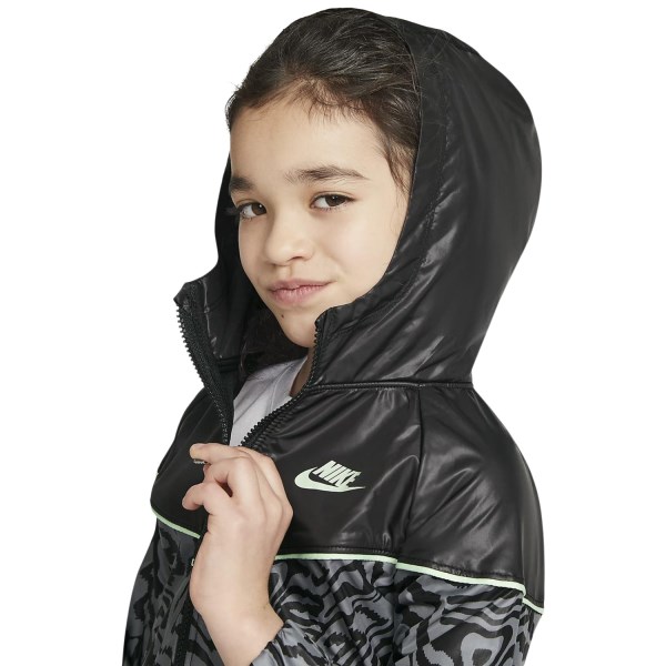 Nike Electric Zebra Windrunner Full-Zip Kids Jacket - Black