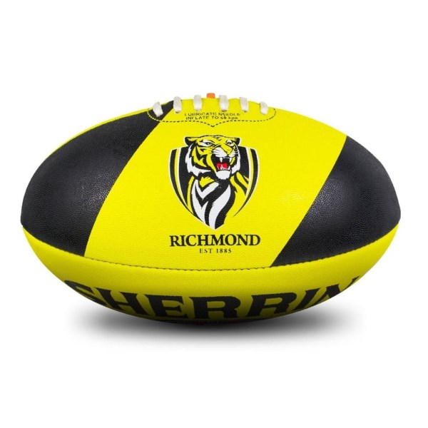 Sherrin AFL Richmond Tigers Synthetic Football - Size 5 - Yellow