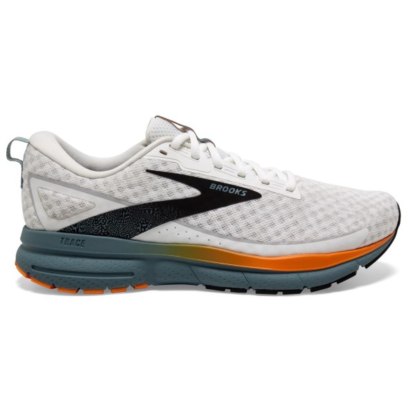 Brooks Trace 3 - Mens Running Shoes - White/Orange/Blue