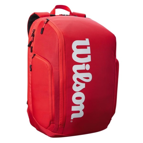 Wilson Super Tour Tennis Backpack Bag 2021 - Red/White