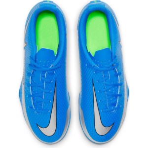 Nike Jr Phantom GT Club MG - Kids Football Boots - Photo Blue/Metallic Silver/Rage Green