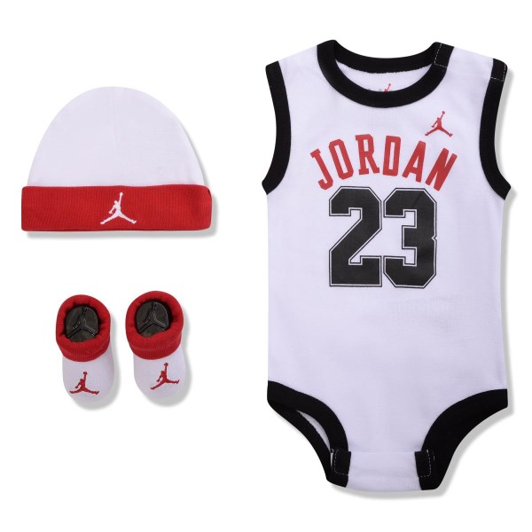 Jordan 23 Infant Bodysuit/Beanie/Bootie Set - White