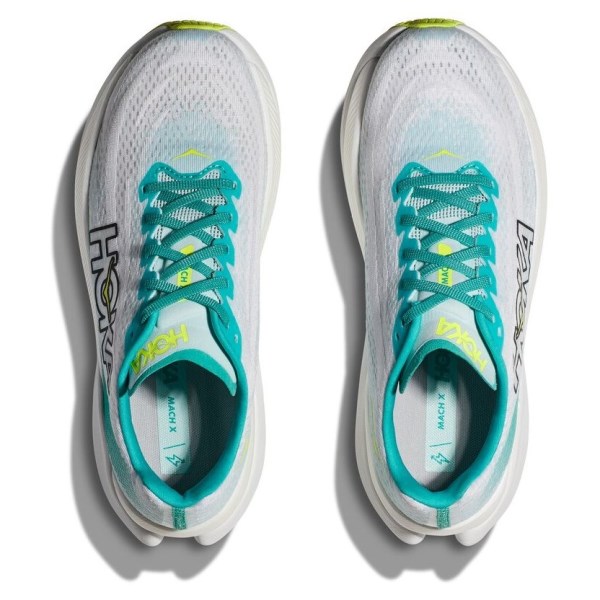 Hoka Mach X - Womens Running Shoes - White/Blue Glass