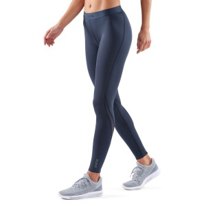 Skins DNAmic Womens Compression Long Tights - Navy Blue