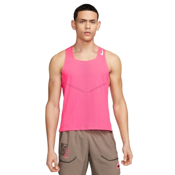 Nike Dri-Fit ADV AeroSwift Mens Running Singlet - Hyper Pink/White