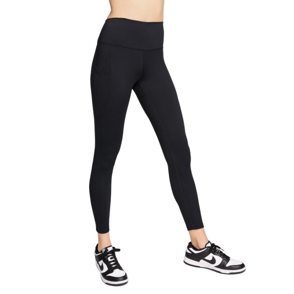 Nike One Womens High Waisted 7/8 Pocket Leggings - Black/Black