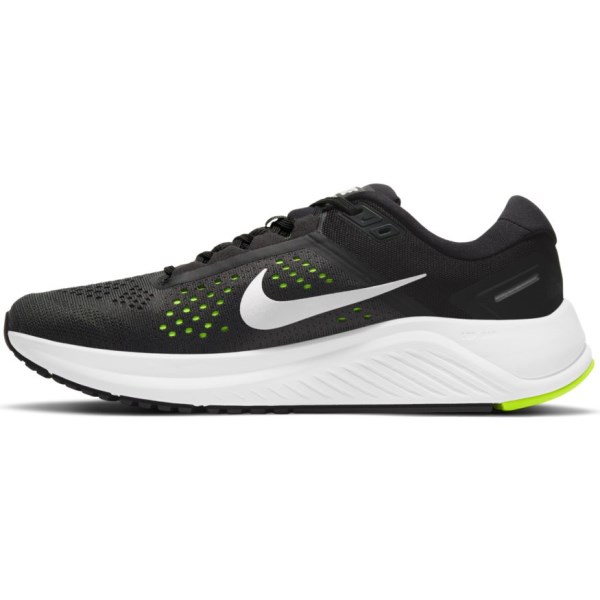 Nike Air Zoom Structure 23 - Mens Running Shoes - Black/Metallic Silver/Volt