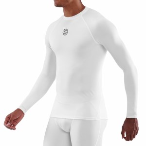 Skins Series-1 Mens Compression Long Sleeve Top - White