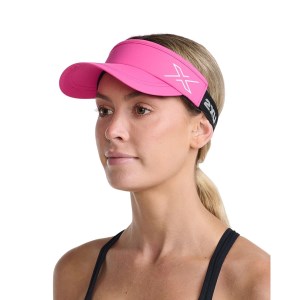 2XU Performance Running Visor - Fuchsia/White