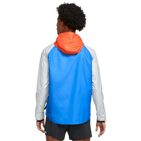 Nike Windrunner Mens Trail Running Jacket - Orange/Signal Blue/Grey Fog/Green Glow
