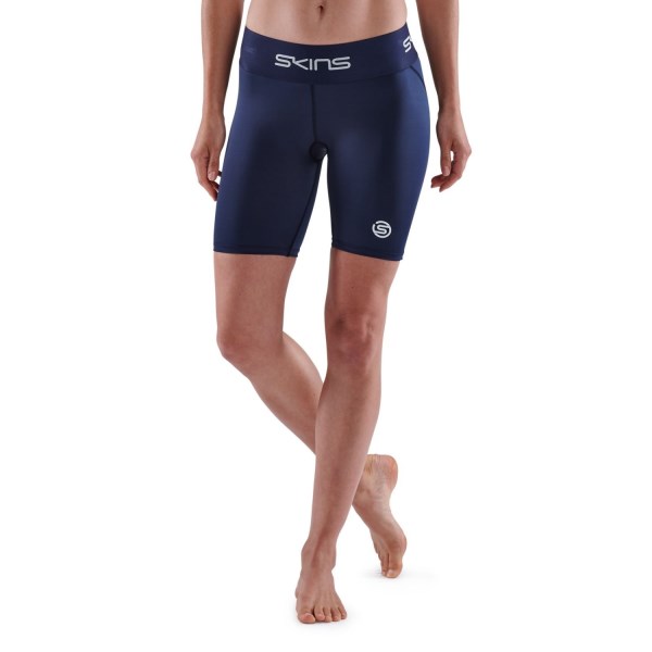 Skins Series-1 Womens Compression Half Tights - Navy Blue