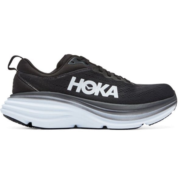 Hoka Bondi 8 - Womens Running Shoes - Black/White
