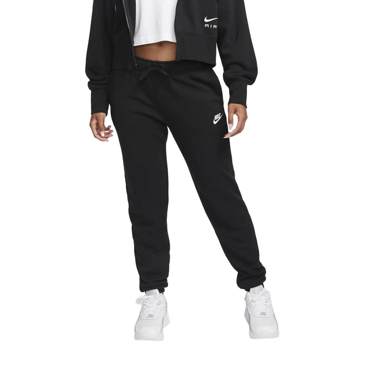 Nike Sportswear Club Fleece Mid-Rise Womens Track Pants - Black/White