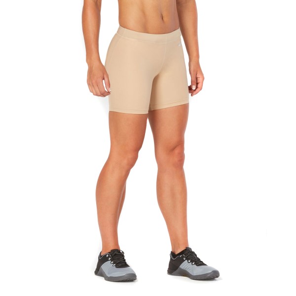 2XU Game Day 5 Inch Womens Compression Shorts - Beige/Silver