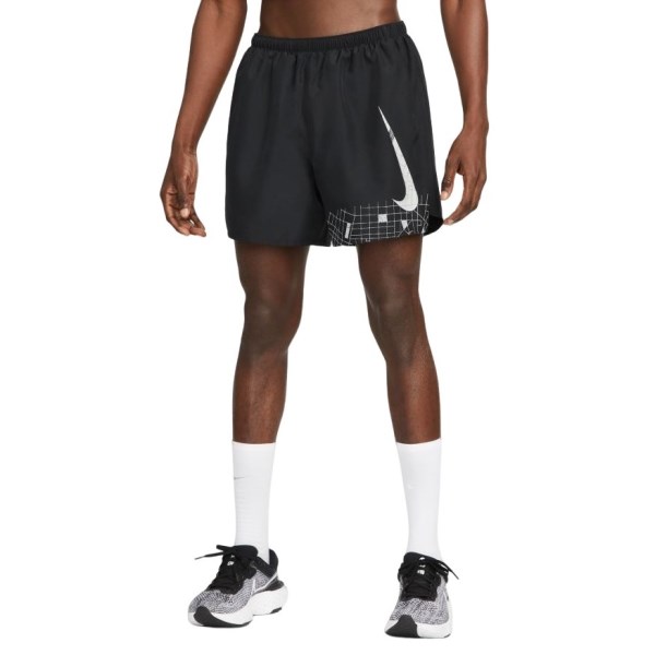 Nike Dri-Fit Run Division Challenger 5 Inch Mens Running Shorts - Black/Reflective Silver
