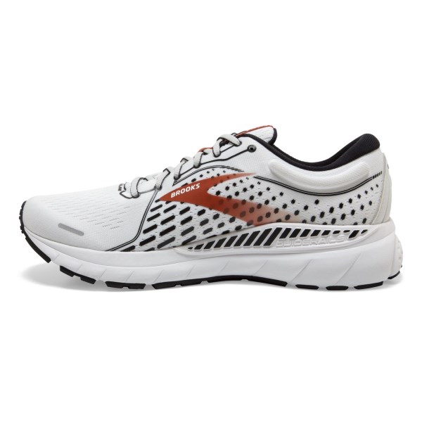 Brooks Adrenaline GTS 21 - Mens Running Shoes - White/Black/Orange