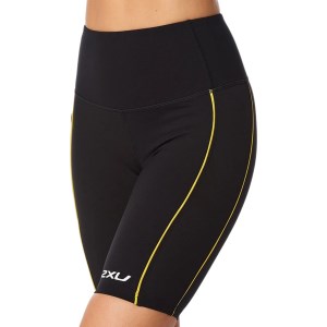 2XU Form Pop Seam Hi-Rise Womens Bike Shorts - Black/Sulpher