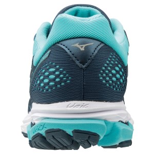 Mizuno Wave Rider 22 - Womens Running Shoes - Blue Wing Teal/Hibiscus