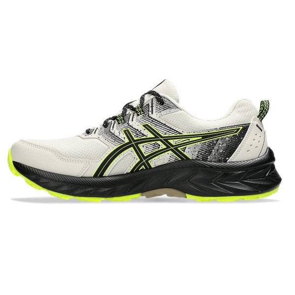 Asics Gel Venture 9 - Mens Trail Running Shoes - Oatmeal/Safety Yellow