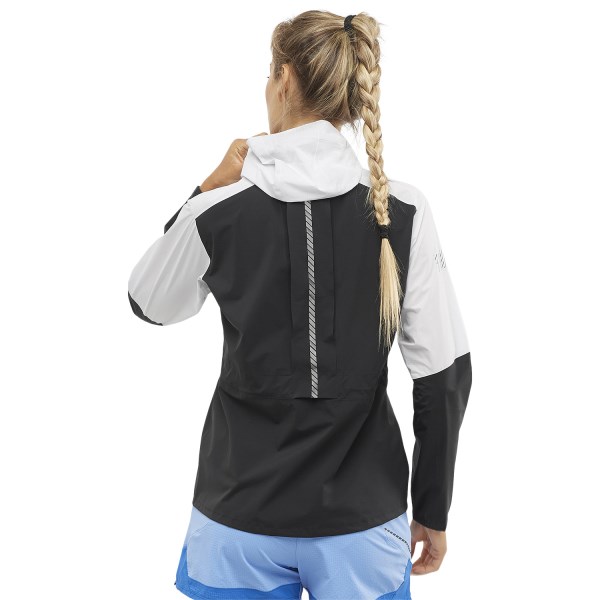 Salomon Bonatti Trail Waterproof Womens Running Jacket - Black/White