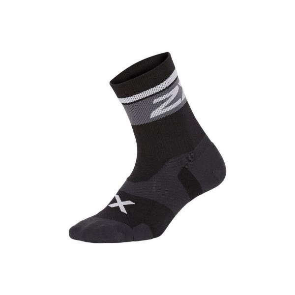 2XU Vectr Cushion Crew - Unisex Running Socks - Black/White