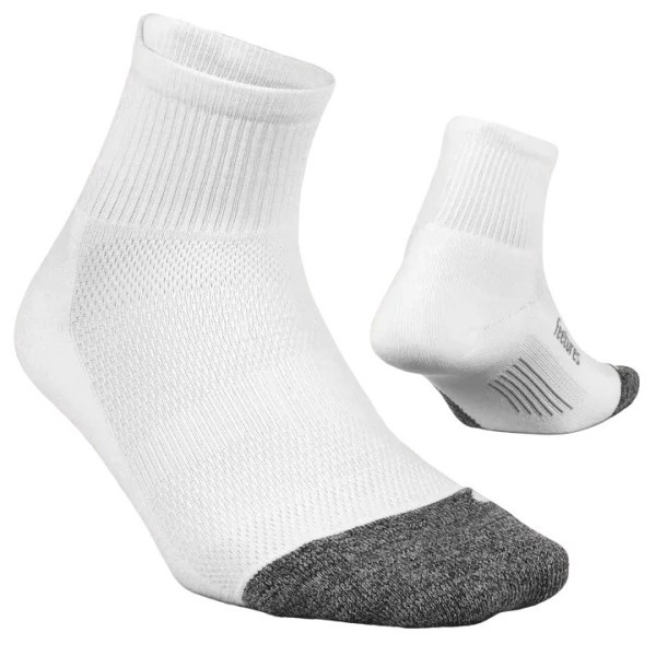 Feetures Elite Light Cushion Quarter Running Socks - White